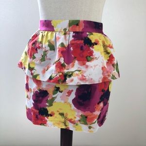 Forever 21 floral print peplum skirt high waist M